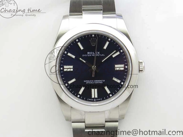 EWF 41mm Oyster Deep on Blue A3230 Perpetual Edition SS Best Dial Bracelet 124300 0226
